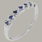 Solid 18ct White Gold Natural Sapphire Womens Eternity Ring - Sizes J to Z