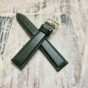 4 VENDIDOS Hirsch 18mm Rico Verde Acolchado Cuero Vintage Correa Reloj Resistente al Agua - Imagen 1 de 6