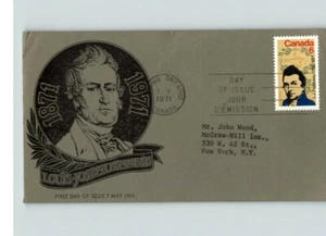 CANADA 1971 First Day of Issue, Louis Joseph Papineau, grey envelope - Picture 1 of 1