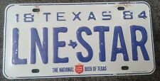 New ListingLone Star Beer License Plate Metal Tin Tacker Texas National Beer of Texas