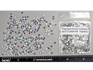 Crystal AB CLOSEOUT MIX, Preciosa VIVA Genuine Czech Rhinestones ss12 Nail Art - Picture 1 of 7