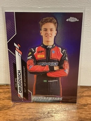 2020 Topps Chrome F1 Felipe Drugovich  Purple 345/399 Future Stars Rookie RC - Image 1 of 2