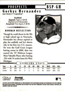 2007 Bowman Sterling Prospects #GH Gorkys Hernandez RC Rookie Card - Picture 1 of 2