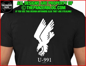 U-991 Diving Eagle Insignia T-Shirt WWII German Kriegsmarine U-Boat - Picture 1 of 13
