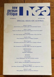 New German Critique 43 Winter 1988 Special Issue on Austria - Picture 1 of 2