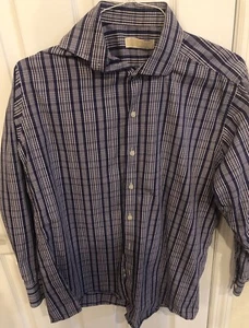 Michael Kors Button Up Dress Shirt Mens Purple Striped (15.5) 32/33 - Picture 1 of 8