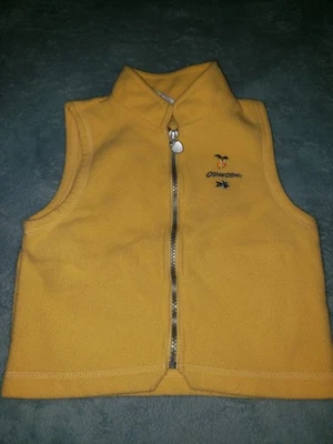 Vintage 90s OshKosh BGosh Fleece Zip Up Orange Blossom Vest Girls Size 6 Yellow  - Image 1 of 4