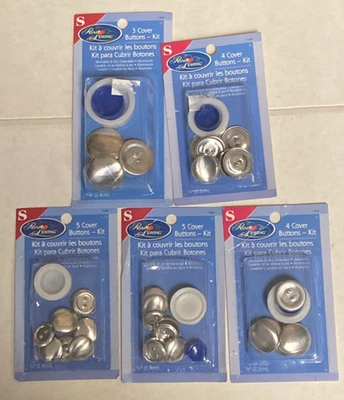 Lote de 5 paquetes Prym Cover Your Own Buttons 3/4", 7/8" y 1-1/8" Foto 1 de 2