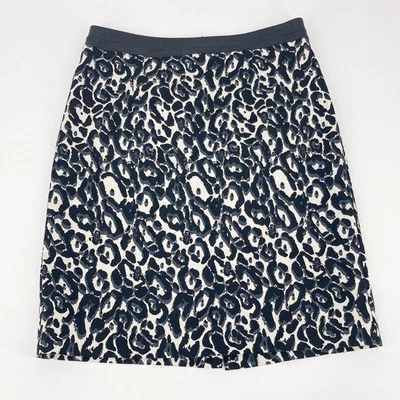 Falda Lápiz MILLY Mujer Negra Blanca Animal Tejida Jacquard Cuero Cordero Talla 6 Foto 1 de 4