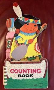 1962-78 Golden Counting Book Play & Learn Carboard 10 Indians Feather Flap - Foto 1 di 6