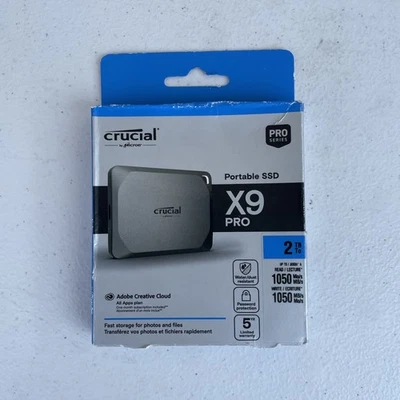 Crucial X9 Pro 2TB USB-C Portable External SSD CT2000X9PROSSD902 - NEW SEALED - Image 1 of 4