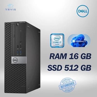 DELL 7040 SFF DESKTOP PC INTEL I7 RAM 16GB SSD 512GB WIN 11 PRO GENERALÜBERHOLT - Bild 1 von 4
