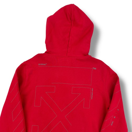 Felpa con cappuccio Off White frecce non finite rossa