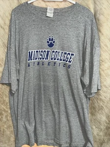 Men’s Size 2XL T Shirt, Madison College Athletics, Wolfpack, Gray - Picture 1 of 7