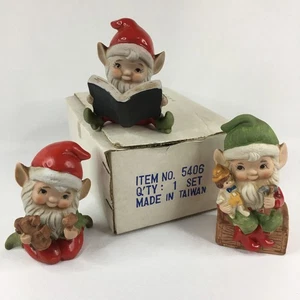 De Colección Homco Cerámica Navidad Elfos Papá Noel Elfo Pixie Figura Juguete Fabricante Libro 5406 - Imagen 1 de 24