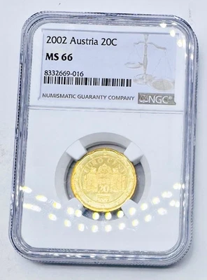 2002 Austria 20 Cents Graded MS 66 by NGC - Image 1 of 2