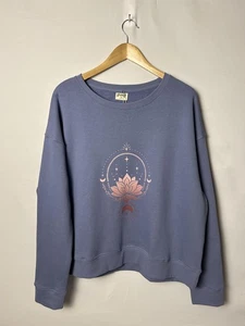 Pact Sweatshirt Womens XL Purple Ombre Lotus Graphic Organic Cotton Slouchy Crew - Picture 1 of 8