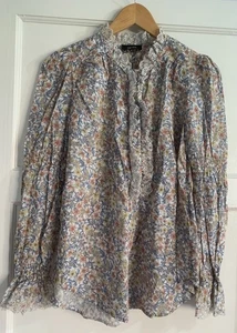 ME + EM - Women’s Floral Cotton Top /Blouse Size 8 - Picture 1 of 20