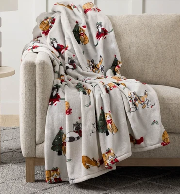 Manta de terciopelo suave para gatos navideños Members Mark Lounge 60"x70" Foto 1 de 4