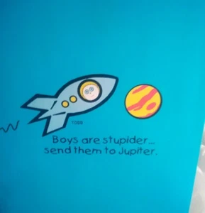 Mead Stupid Factory Trendy Wendy Vintage Boys Are Stupider Jupiter School Folder - Picture 1 of 1