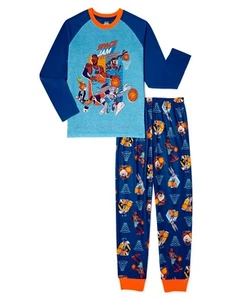 Space Jam A New Legacy 2 Boys Pajamas Size 4-12 Shirt Pants Set Tune Squad Girls - Picture 1 of 3