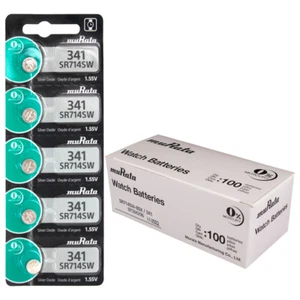 Murata 341 SR714SW 1 55V Silver Oxide 0 Hg Mercury Free Watch Battery 500 Pack - Picture 1 of 1