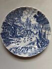 Vintage Rossini Country French Cobalt Blue China Plate Saucer Small 5 3/4" Japan