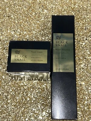 Emulsión reparadora de caracol negro 100 ml 3,38 fl. oz. & Crema Reparadora 50 ml/1,69 fl. Oz Foto 1 de 4