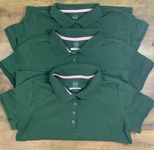 3 x Wonder Nation Girls School Uniform Short Sleeve Polo, Green,Size L (10-12) - Picture 1 of 6