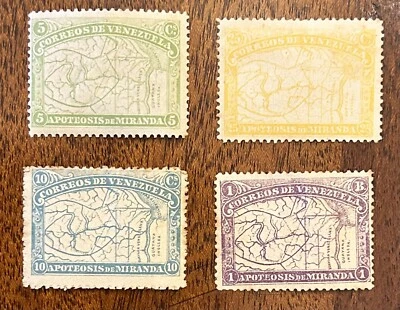 Venezuela: 1896 Set of 4 SC#137-139 & 141 MH High Catalog $$ Lot # 10-03012 - Image 1 of 4