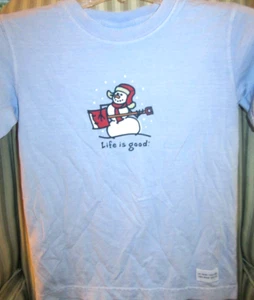 Neu mit Etikett! LIFE IS GOOD MÄDCHEN S/S T-SHIRT."JAMMIN SCHNEEMANN" (XS GR. 4-7T) ...TOLLES GESCHENK - Bild 1 von 3