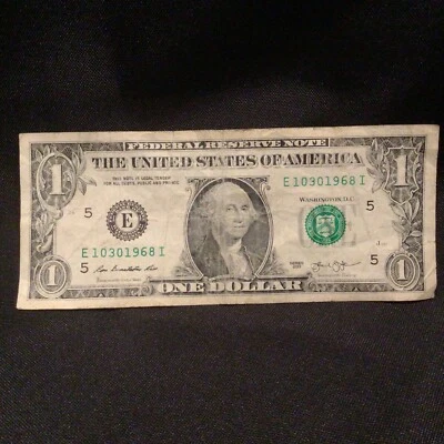 Birthday Bill Serial Number $1 One Dollar Bill Note 10301968 October 30th 1968 - Image 1 of 4