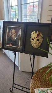 Friday the 13th Part 3 33x20 Framed Jason Edmiston Arwork and Jason Hockey Mask - Picture 1 of 9