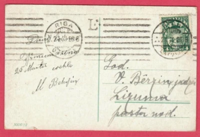 CARTÃO POSTAL VINTAGE USADO DA LETÔNIA Cancelamento automático década de 1923. RIGA 1362 - Imagem 1 de 2