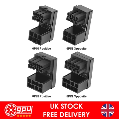 Abgewinkelter 6/8-Pin PC PSU Power 180 Grad GPU PCI Express Stromanschluss PCIE GPU - Bild 1 von 4