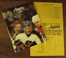 Hampton Roads Admirals Hockey 1990-1991 ECHL Game Program Olaf Kolzig autograph