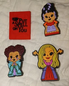 Hocus Pocus, Shoe Charms, Set Of 4, Three Sisters and Book. New - Picture 1 of 10