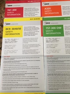 NWA safety cards - Picture 1 of 1
