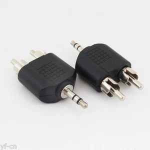 100pcs 3.5mm Stereo Male to 2 RCA Male Plug Twin Phono Y Splitter Audio Adapter - Picture 1 of 4