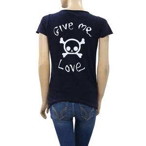 Zadig & Voltaire Tunisien MC Skull Give Me Love Printed T-Shirt Top S New 215211 - Picture 1 of 8