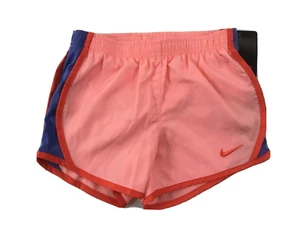 NIKE Girl's Dry Athletic Running Shorts Dri-Fit Bright Melon 327358 Kids Size 4 - Picture 1 of 2