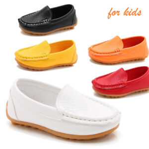 Boys Kids Loafers Toddlers Flat Moccasins Dance Soft Wedding Boat Shoes UK Size