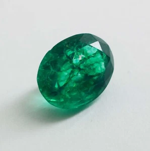 Oval Cut 8- 10 Ct Loose Ring Certified Stone Green Emerald Pendant Gemstone - Bild 1 von 8