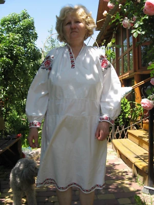 Hecho a mano antiguo vintage bordado popular campesino Ucrania etnodresshirta  Foto 1 de 4