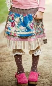 Matilda Jane Art Fair Greta Apron Skirt Vintage Floral Girls Size 8 - Picture 1 of 14
