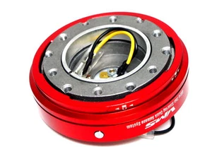 VMS RACING THIN SHORT SLIM QUICK RELEASE RED FOR NRG STEERING WHEEL HUB - Picture 1 of 7