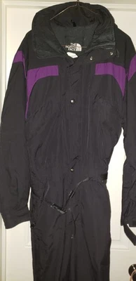 Винтажный 80-90-х North Face классический фиолетовый черный лыжный костюм мужской размер M образец - Изображение 1 из 4