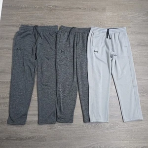 Lot x3 Under Armour Pants Loose Fit Colgear Tapered Lounge Gym Sweatpants Size L - Picture 1 of 19