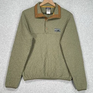 Patagonia Sweater Mens XS Green Outdoor Hiking Diamond Quilted T-Snap Pullover - Picture 1 of 7