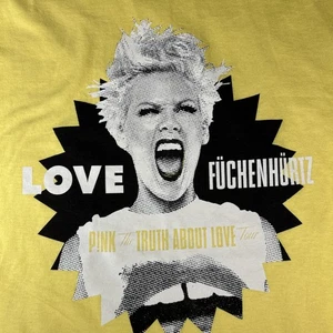 Pink Truth About Love Your Shirt Small Yellow Fuchenhurtz - Picture 1 of 5